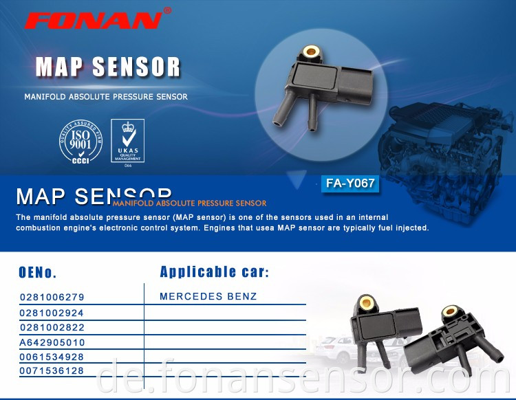 hochwertiger DPF Differenzdrucksensor nach europäischen Abgasnormen für MERCEDES GL-CLASS X164 2006 0281002823